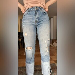 Zara Women's Distressed Blue Jeans